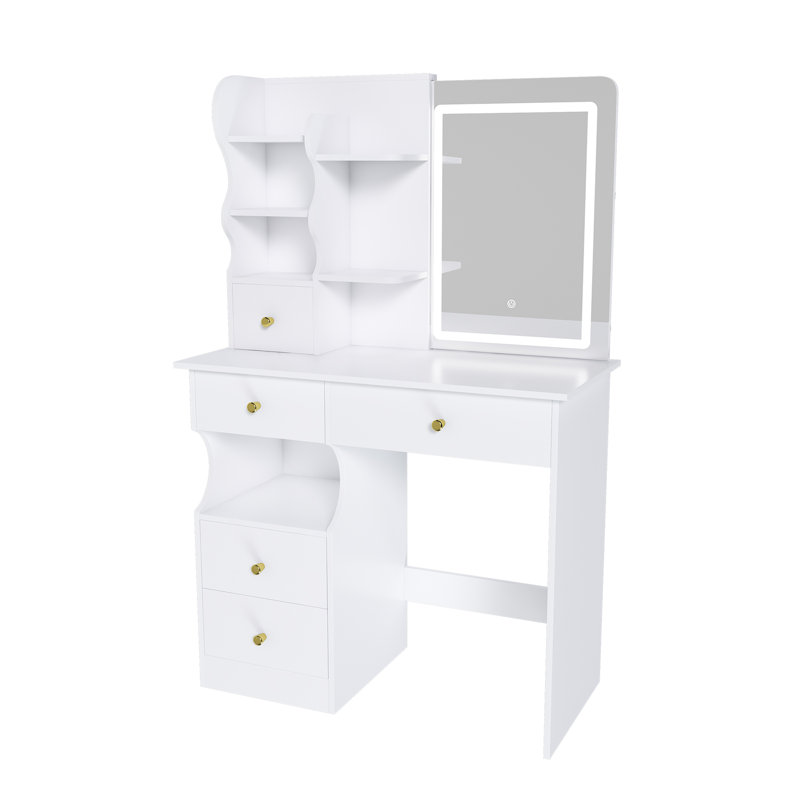 dressing table, mirror and LED light