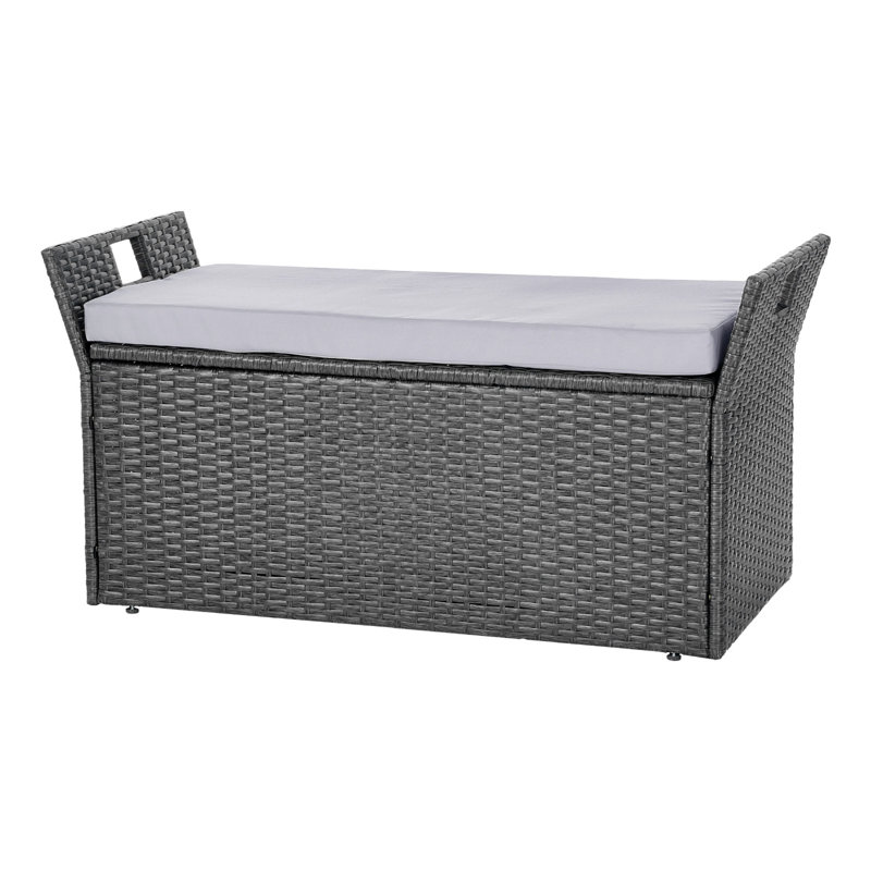 Banc de rangement extérieur PE Rotin 40Gal Deck Box