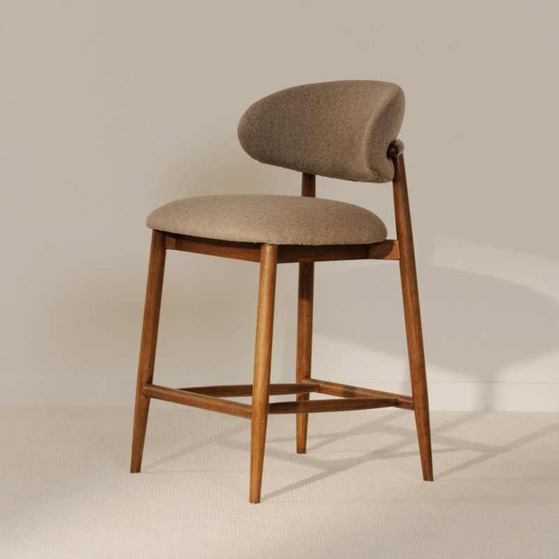 Deloris 26.5" Counter Stool, Grey Performance Chenille