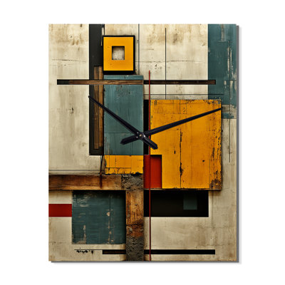 Simplicity Of Beauty Vintage Geometrics - Horloge murale rétro géométrique moderne