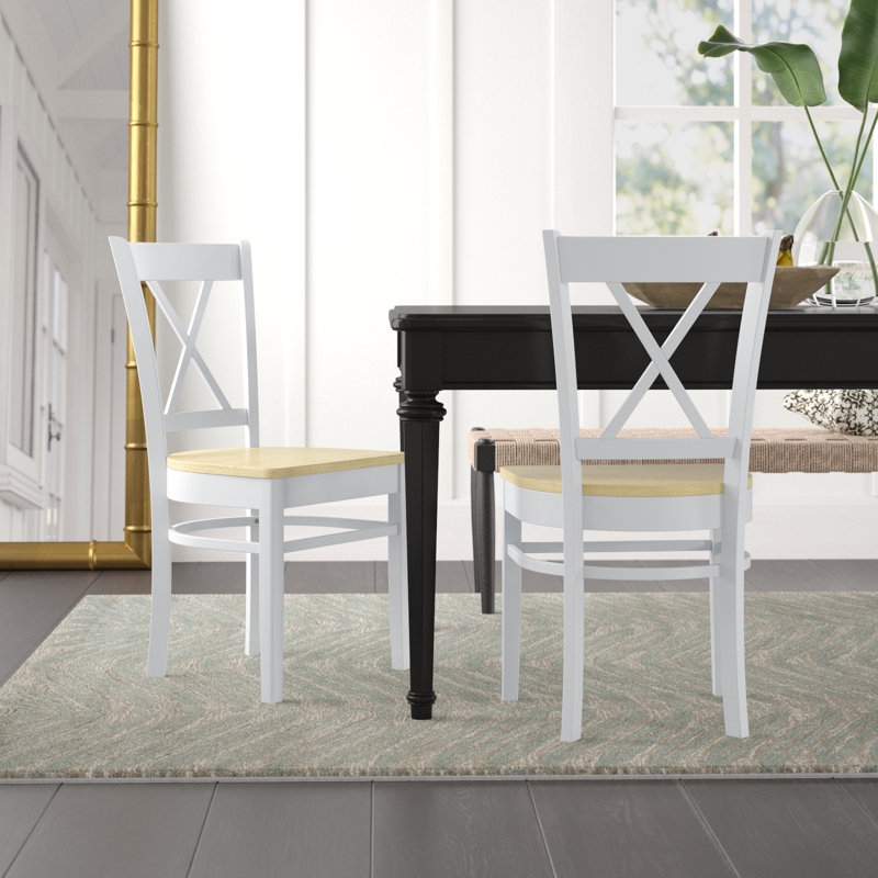 Arthemus 17.72'' H Solid Wood Side Chair, White/Natural