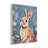 Whimsical Rabbit on Blue Wall Plaque, design by Sara Culpepper
