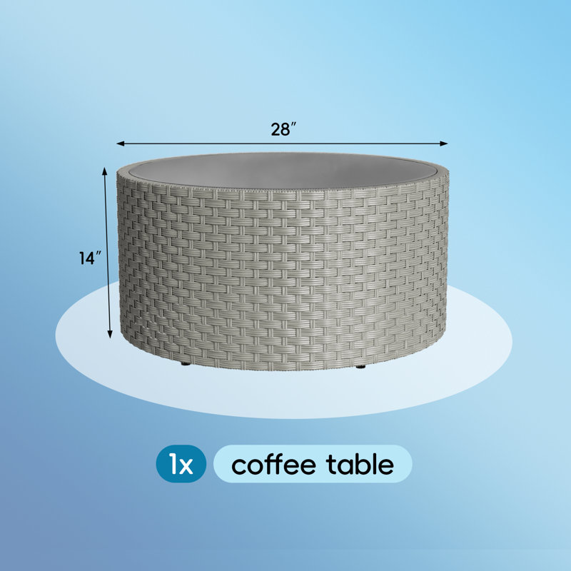 28"W Fully Assembled Wicker Coffee Table