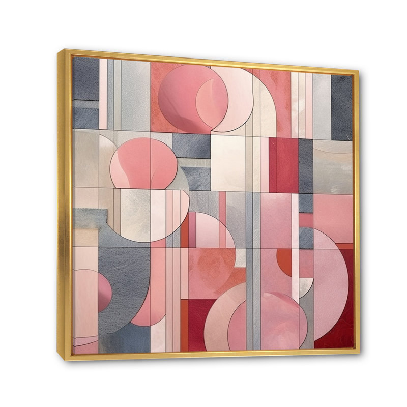 Rose Transcendent Angles IV - impression, Cadre flottant doré, H 16 po x l 16 po x P 1 po