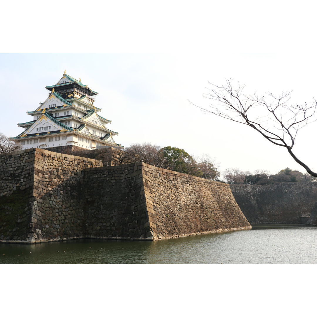 Schloss Osaka in Japan - Leinwandgemälde