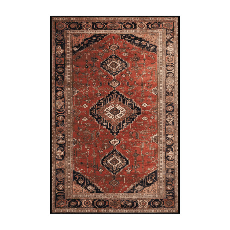 Tapis brun lavable à la machine, Rectangle 5 pi x 7 pi