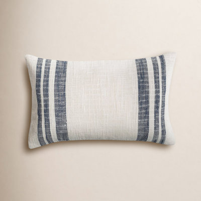 Evergreen Toile Striped Lumbar Throw Pillow