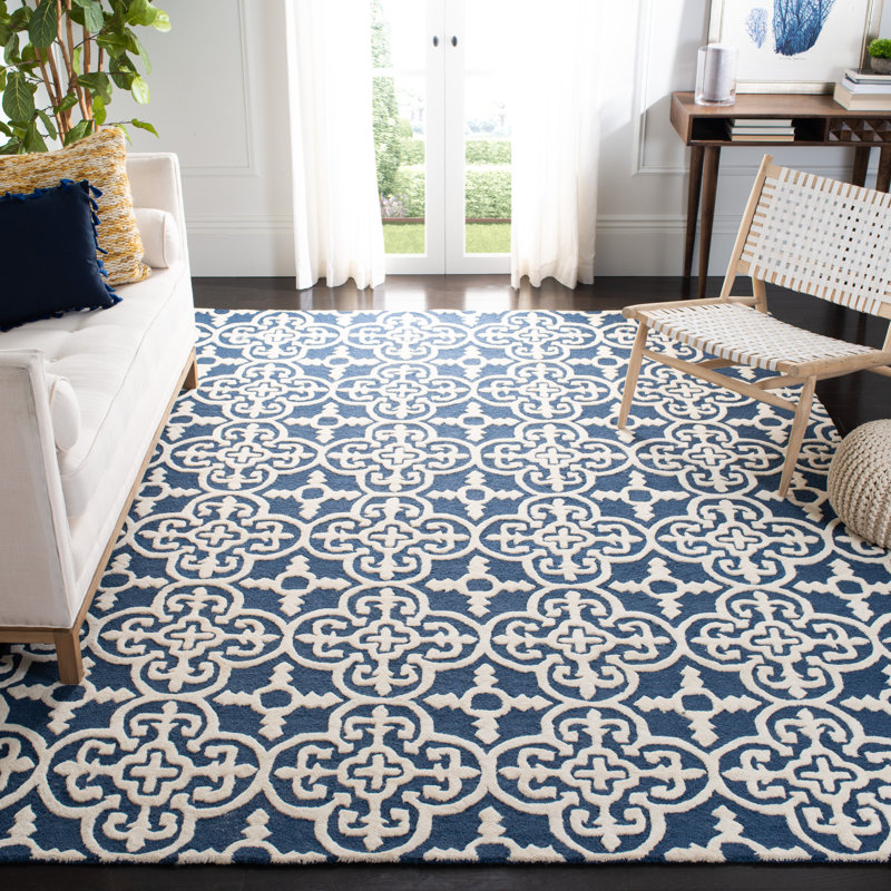 Tapis géométrique en laine touffeté à la main Cambridge, Rectangle 12 pi x 18 pi
