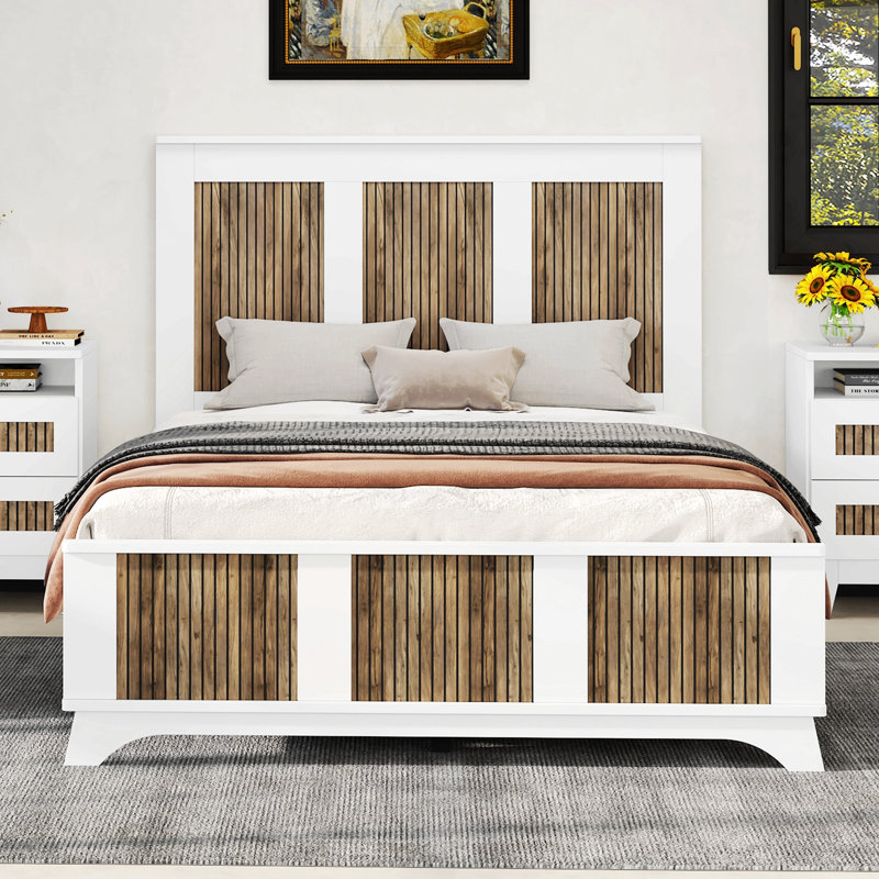 Lit plateforme Farmhouse, Blanc, Complet/Double