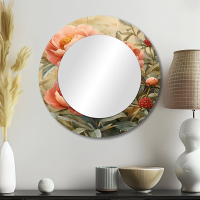 Pivoines dans la framboise - imprimé mural miroir floral - imprimé sur métal
