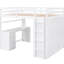 Lit mezzanine double - blanc. Tiroirs, bureau et garde-robe inclus. Fabrication. Pas de sommier tapissier. L 78,3 po x l 56,7 po x H 65 po. Pour un sommeil confortable Blanc avec solution de chambre polyvalente pour tous