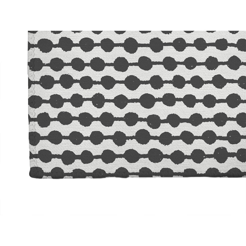 Dot Tied Kids Play Mat, Rectangle 60" x 84", Ivory/Charcoal