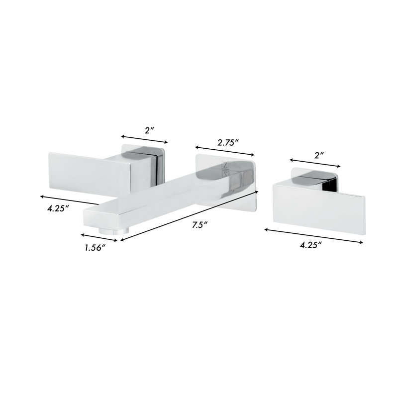 Wall Mounted Bathroom Faucet with Drain Assembly, Chrome