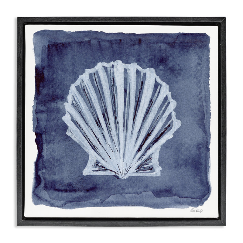 «Clam Shell Impression» par Patti Bishop, Cadre flottant noir de jais, H 18 po x l 18 po