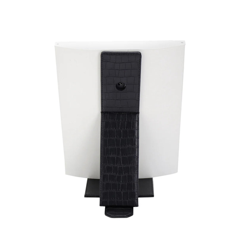 Lumiere Touch Pad Mini LED Makeup Mirror with Faux Crocodile leather Cover Stand, Aluminum frame