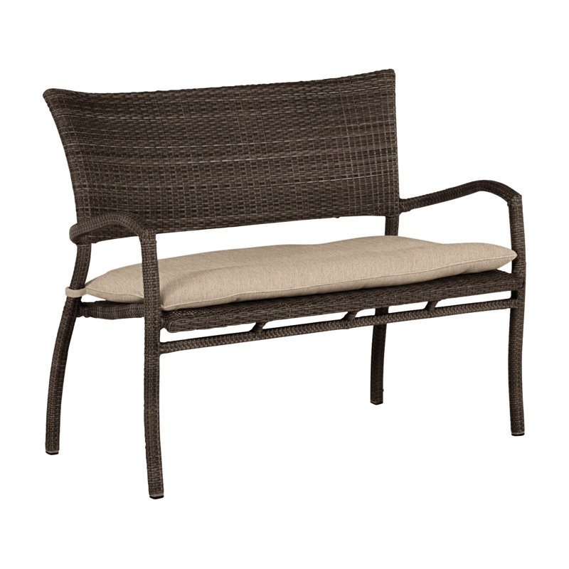 Banc tissé Skye - Noyer noir, Noyer noir, Sunbrella® ‑ Cabana à rayures minuit, Welt