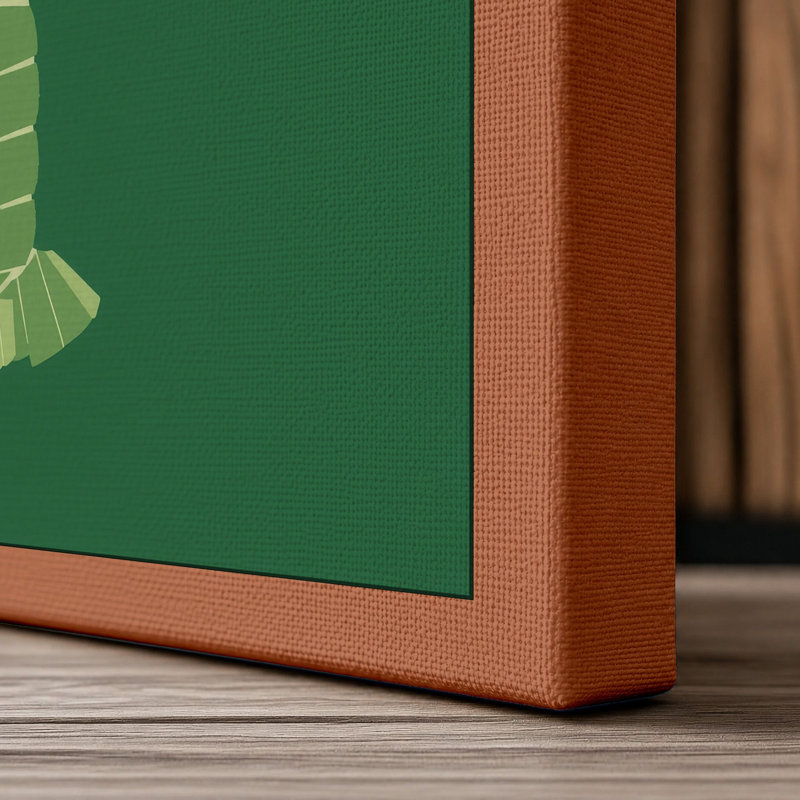 Lobster Study Botanical - Wrapped Canvas, 36x24 - 91.4 x 61.0 cm, Terracotta Border