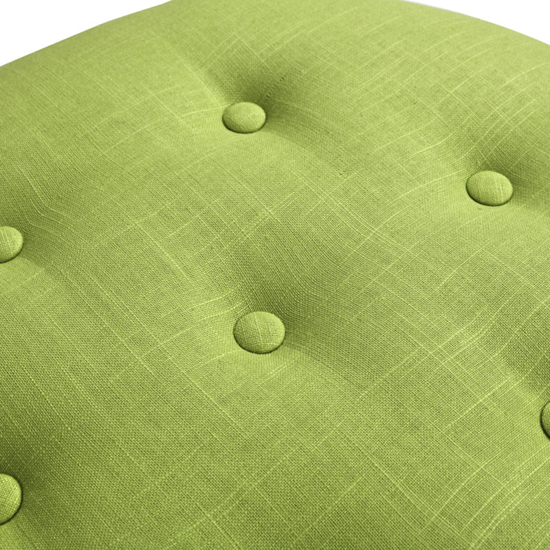Jalani Upholstered Ottoman, Bright Chartreuse Cotton Blend