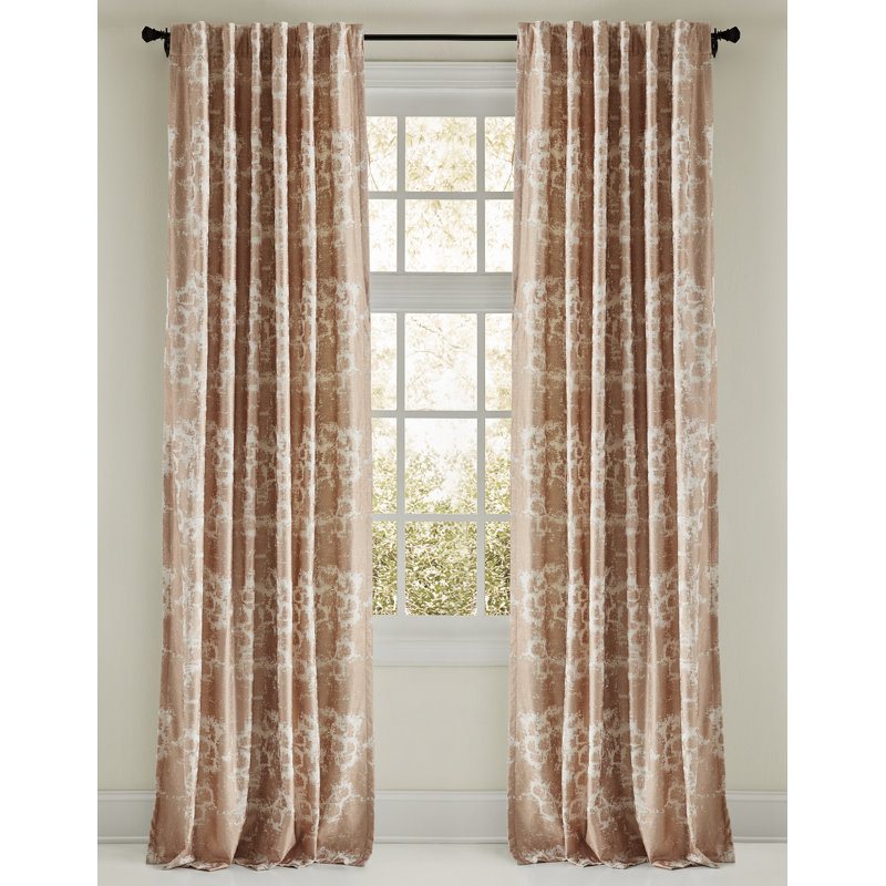 Marissa Room Darkening Curtain, 50" W x 96" L, Rose Gold