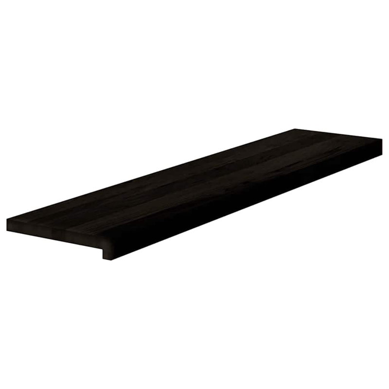 Stair Tread Solid Oak Wood 0.8 In, Retangle 9.8" x 3'7", Brown, 2 Pieces Included