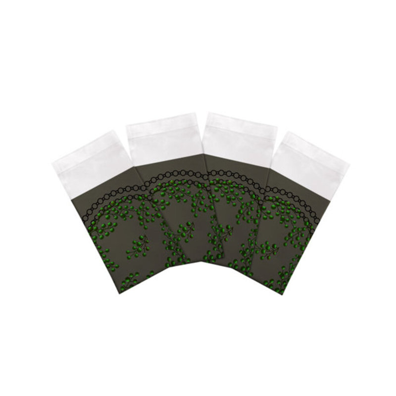 Serviettes de table Christmas Berries, Gris anthracite, vert