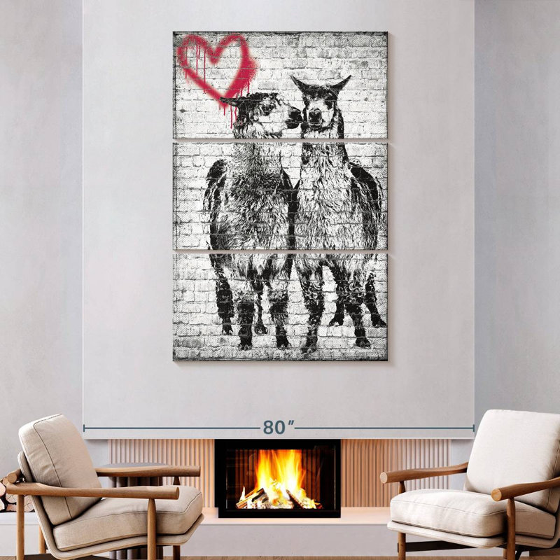 Hardie lama romantique, H 74 po x l 48 po