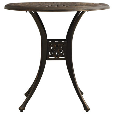 Table bistro d'extérieur en fonte d'aluminium bronze