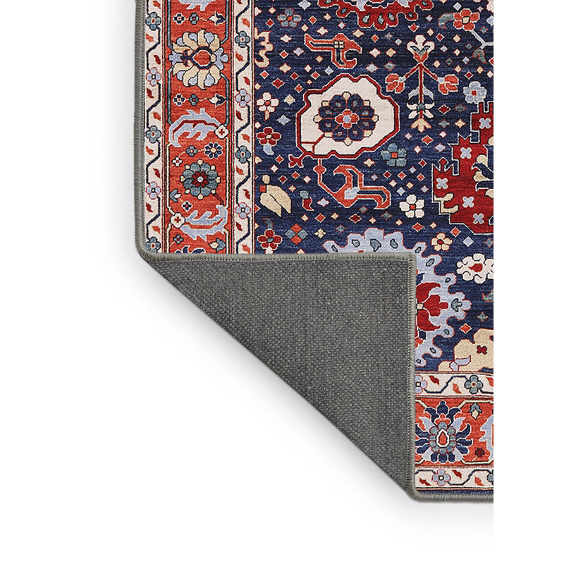 Tapis brun / bleu / rouge Madiera, Rectangle 2 pi x 4 pi