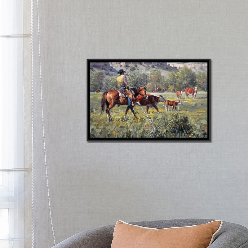 « a darn good spring », impression sur toile, H 18 po x l 26 po x P 1,5 po, Toile avec cadre noir, Pas de tapis