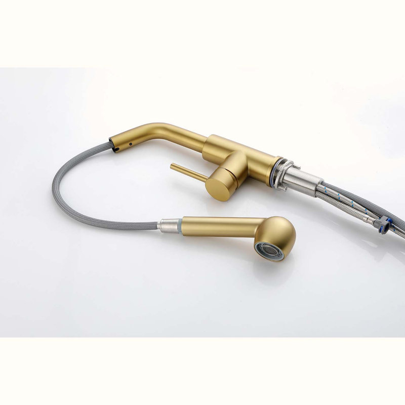 HOOSENG Pull Out Touch Kitchen Faucet, Brushed Gold