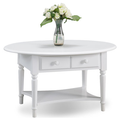 Coastal Solid Wood Oval Coffee Table