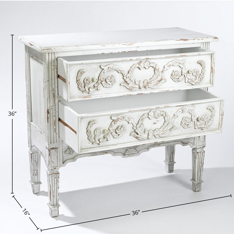 Commode d'appoint 2 tiroirs Samantha
