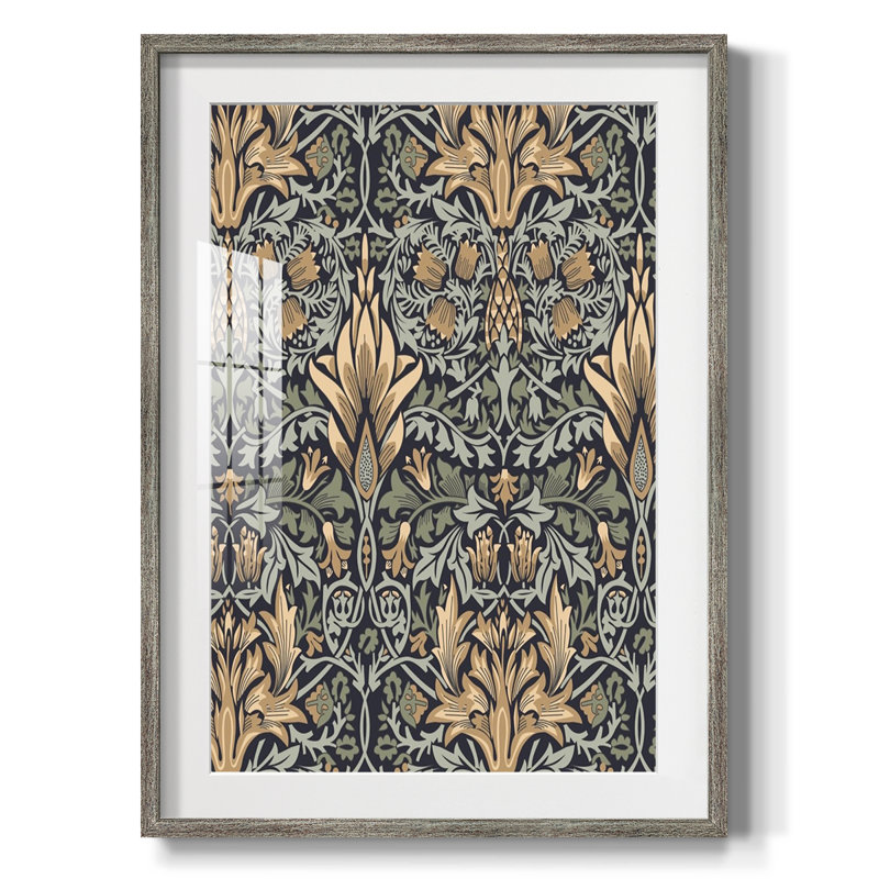 «Vintage Abstract Print CLCL», impression encadrée, Argent patiné