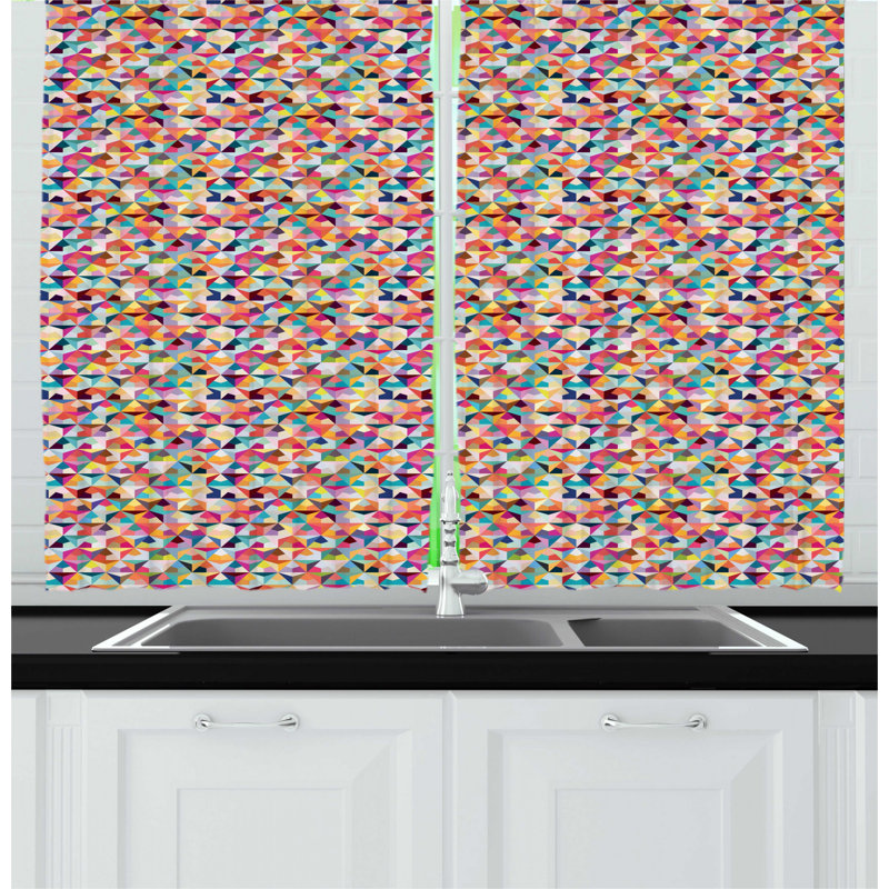 Geometric Tailored Kitchen Curtain