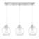 3-light Gold Linear Chandelier With Globe Glass Shade