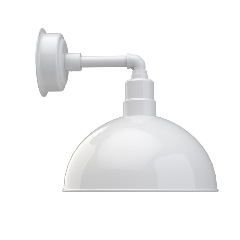 Luminaire de grange 1 lumière DEL Tamia, H 14,43 po x l 14 po x P 26,75 po, Blanc