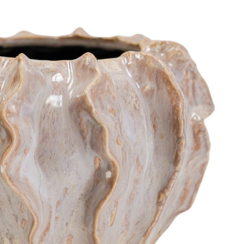 Scarlet Coral Reef Planter, 15cm H x 19cm W x 7.48cm D, Pink