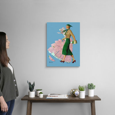 Deux femmes marchant sur toile, art mural