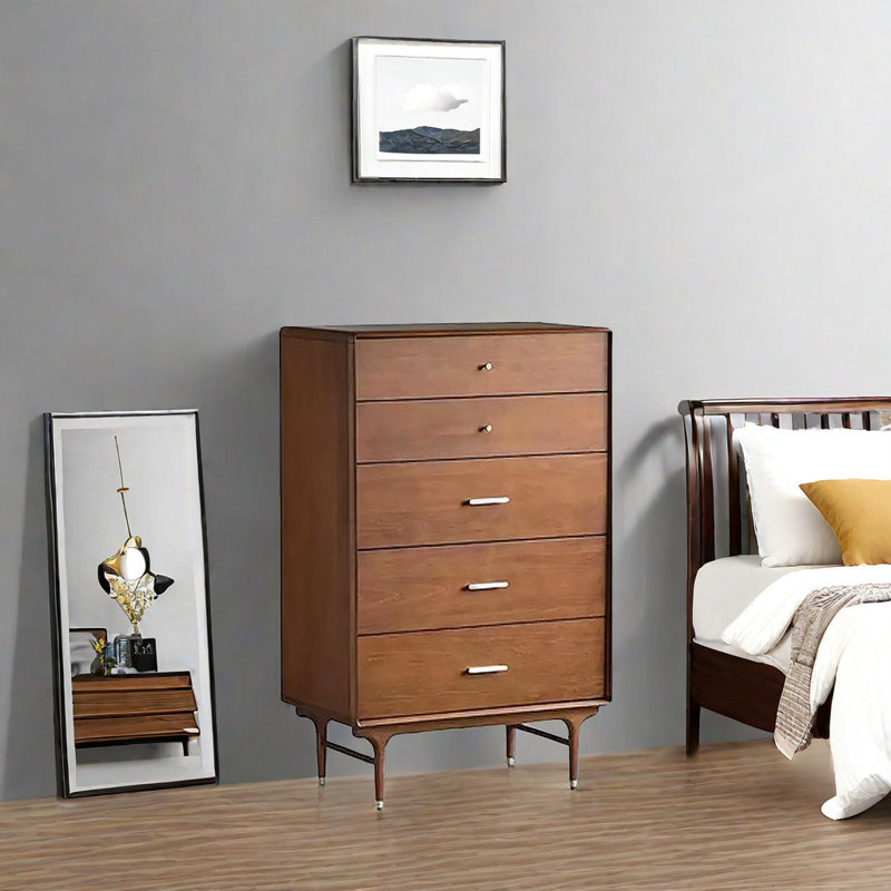 Modern Simple Tall Accent Cabinet Accent Chest, Brown