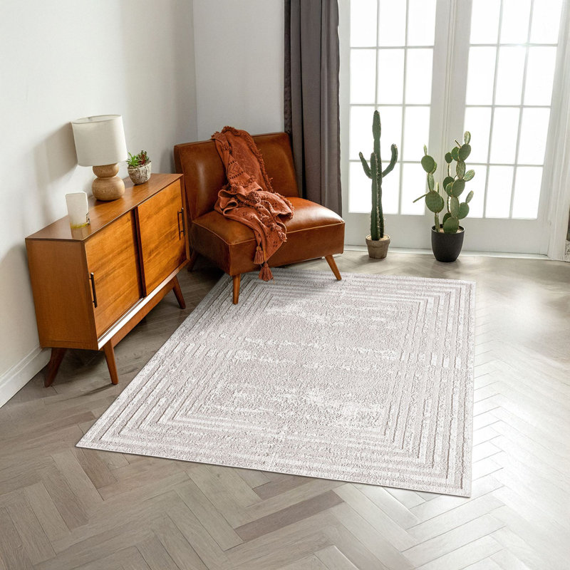 Tapis écologique, 100% polyester, 4,7 x 5,9 pi | 650 g / m², antibactérien, points antidérapants en PVC dessous | Lavable à la machine, impression numérique | Parfait pour le salon, la chambre à coucher et les aires de jeux