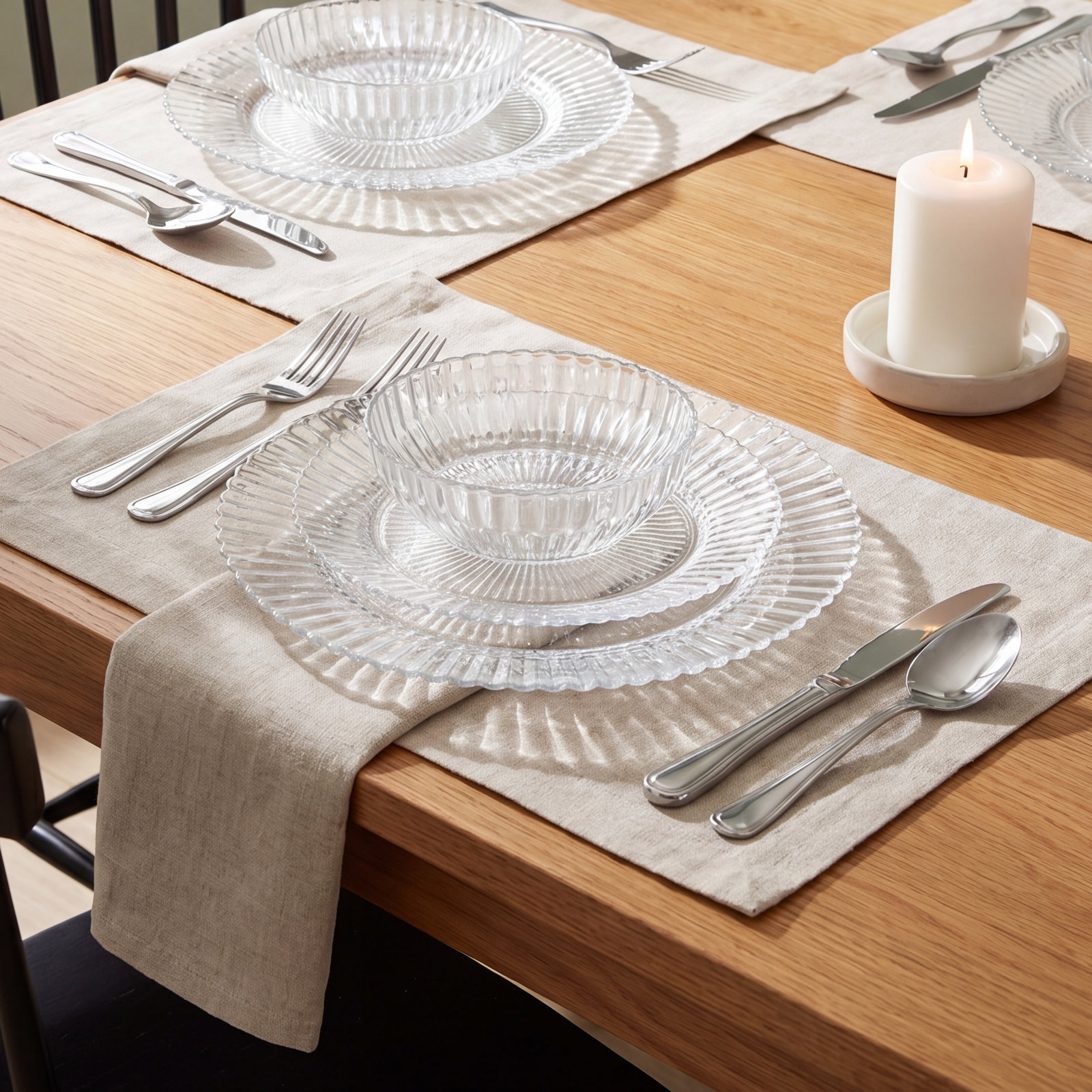 Fortessa Archie 12 Piece Glass Dinnerware Set - Service for 4, Clear