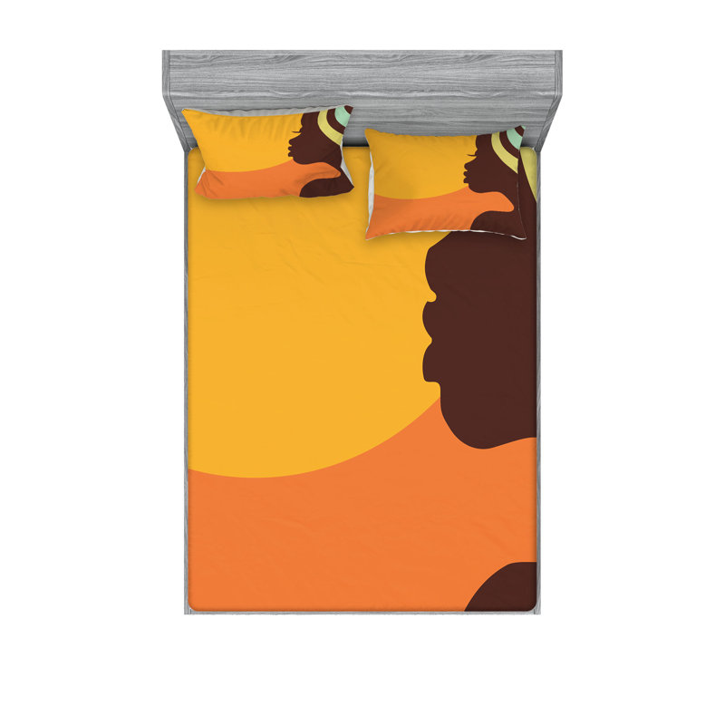 Drap-housse et coussin décoratif Ambesonne, Ensemble de draps pour lit double + 5 pièces supp