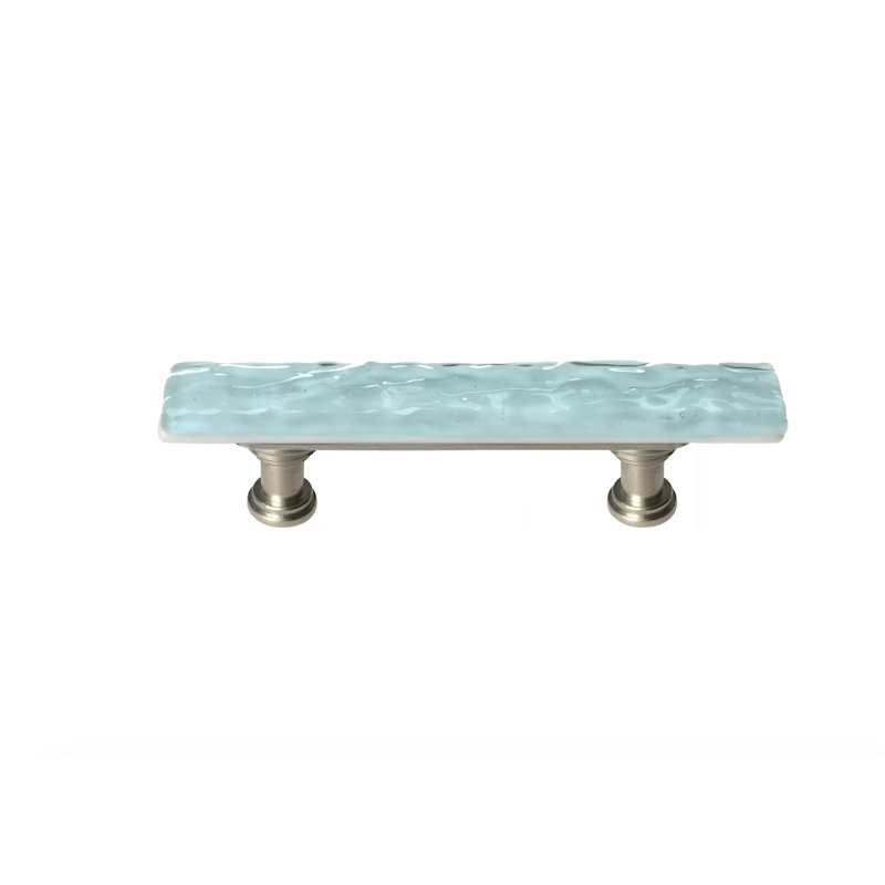 Poignée barre 3 po Glacier, Nickel satiné, Aqua pâle