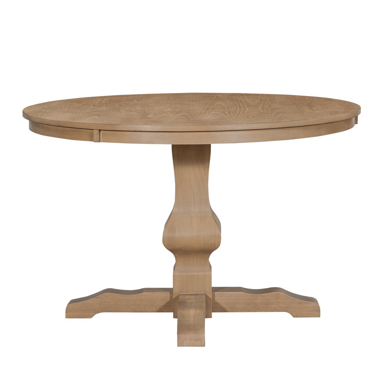 Ailla 46.25" Pedestal Dining Table, Light Ash