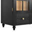 Armoire d'appoint arquée 36,6 po, vitrine avec 2 portes en verre, 2 tiroirs, pieds en bois massif-1592420612