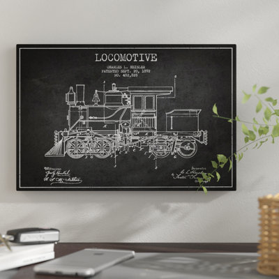 " Charles L. Heisler Locomotive Pattern Sketch (Charcoal) " by Aged Pixel