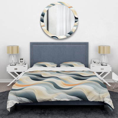 Coastal Reflections - Ensemble de housse de couette abstrait - Microfibre de polyester