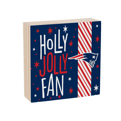 New England Patriots 6" Holiday Wood Plock Wall Sign