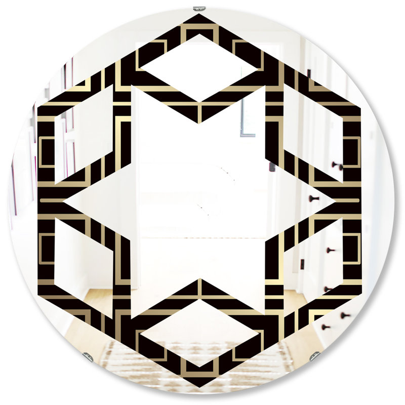 Miroir mural Hexagon Star Luxury Geometrics, H 31,5 po x l po