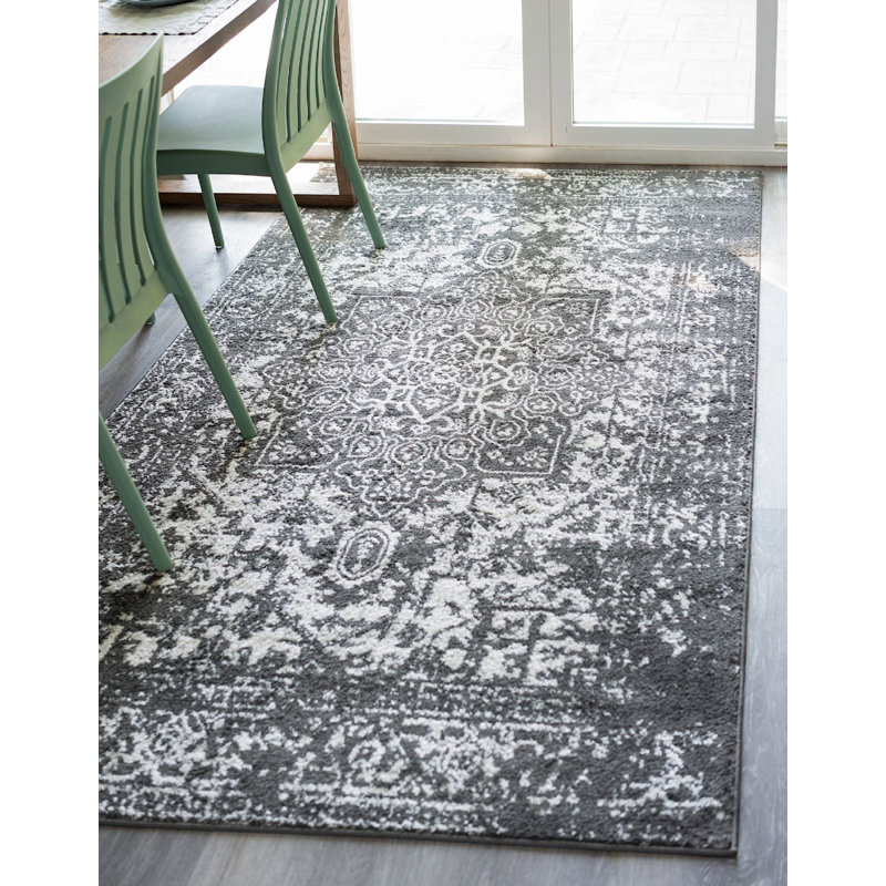 Tapis Traditional Endesha couleur pierre, Tapis de couloir 2 pi x 6 pi